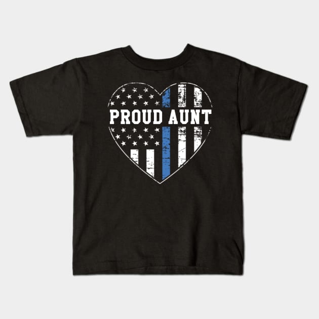 Proud Aunt of a Police Officer Kids T-Shirt by Contentarama